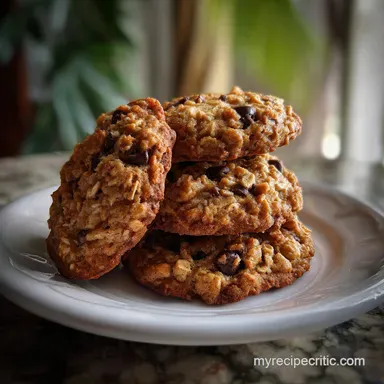 Peanut Butter Oatmeal Chocolate Chip Cookies: Thick Recipe Card