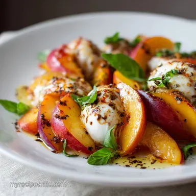 Peach Caprese Salad with Burrata: Easy 15-Minute Summer Recipe Recipe Card