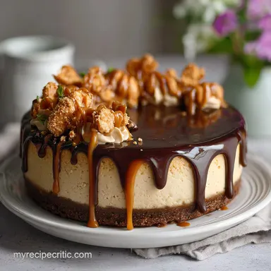 Peanut Butter Cheesecake with Dark Chocolate Recipe Card