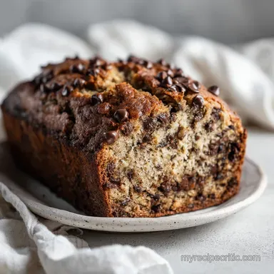 Peanut Butter Chocolate Chip Banana Bread for 10 Servings Recipe Card