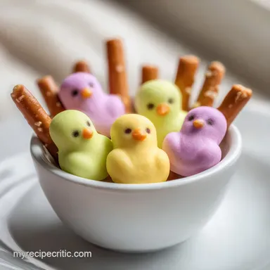 Peeps Pretzel Rods in 12 Minutes: Salty and Sweet Easter Treat Recipe Card