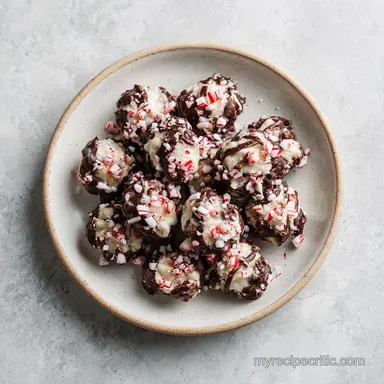 Peppermint Bark Pretzel Bites: Salted Chocolate and Mint Treat Recipe Card