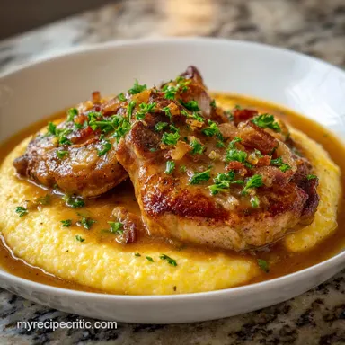 Pork Chops and Grits in 40 Minutes Recipe Card