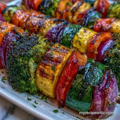 Rainbow Veggie Skewers in 23 Minutes Recipe Card