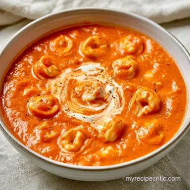 Red Pepper Tortellini Soup in 30 Minutes Recipe Card