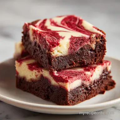 Red Velvet Brownies with Cream Cheese Swirl for 16 Recipe Card