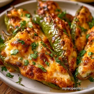 Roasted Anaheim Peppers with Cheese: Baked