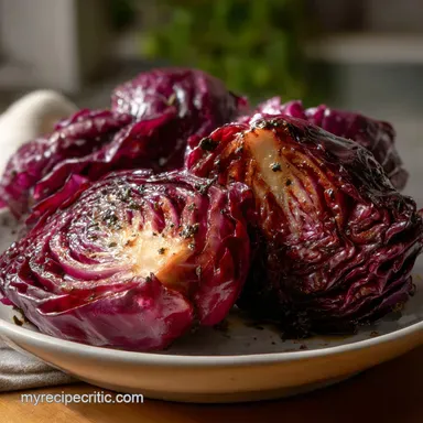 Veggie Side Dishes: Crispy Balsamic Red Cabbage Recipe Card