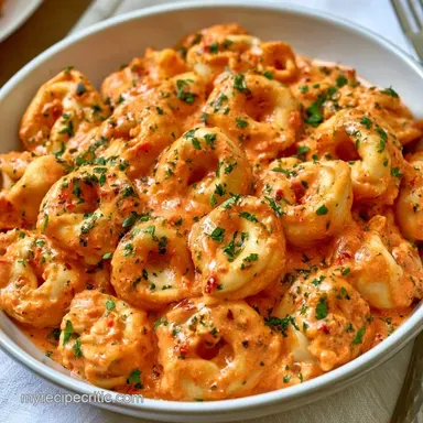 Roasted Red Pepper Tortellini: Creamy