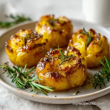 Rosemary Garlic Smashed Potatoes in 35 Min
