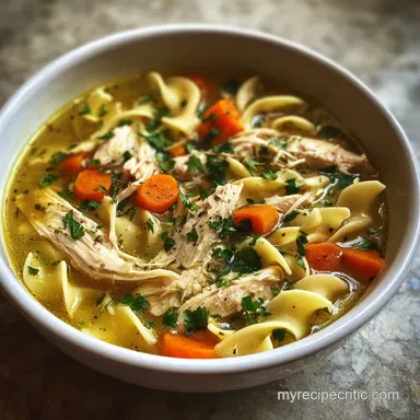 Rotisserie Chicken Noodle Soup: Silky Broth in 40 Minutes Recipe Card