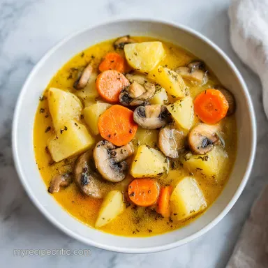 Russian Potato Mushroom Soup: 6 Servings Recipe Card