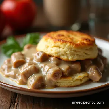 Easy Fluffy Biscuits and Gravy Casserole Recipe Recipe Card