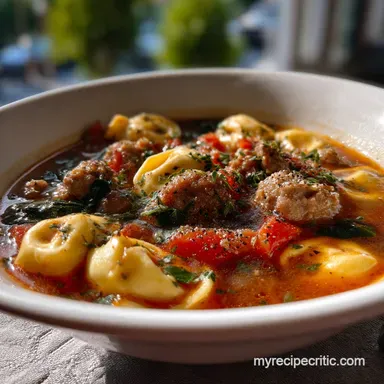 Sausage Tortellini Soup Recipe: Velvety Finish Recipe Card