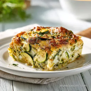 Savory Garden Zucchini Casserole for 6 Servings Recipe Card