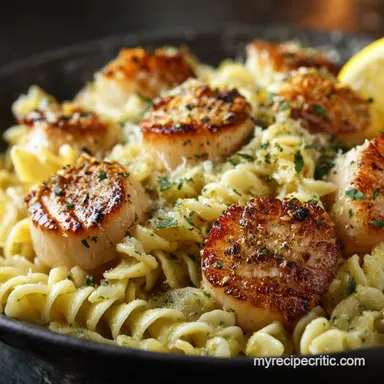 Scallops and Pasta The RestaurantQuality LemonGarlic Recipe Recipe Card