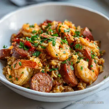Mardi Gras Jambalaya with Shrimp & Sausage