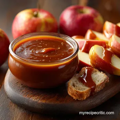 Silky Smooth Salted Caramel Dip Rich Stable and Perfect for Apples Recipe Card