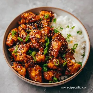 Slow Cooker General Tsos Chicken for 4 Servings Recipe Card