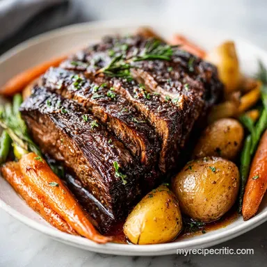 Slow Cooker Pot Roast for 6 Servings Recipe Card