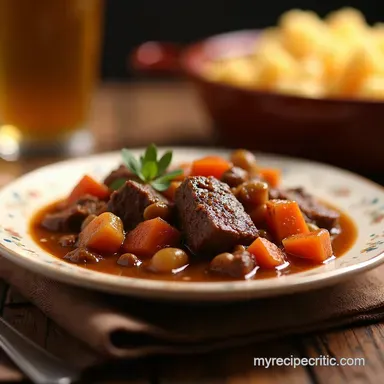 Easy Beef Stew Crockpot Recipe Pub Style Comfort Food Recipe Card