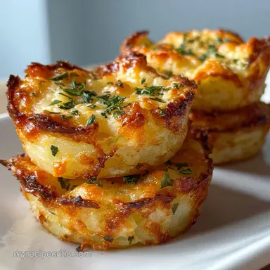 Smoked Gouda Muffin Tin Potato Stack Crispy Baked Recipe Card