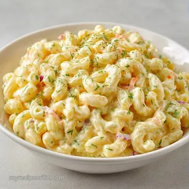 Soft Macaroni Salad for 8 Servings Recipe Card