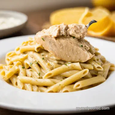 Speedy Chicken Alfredo Quick and Creamy Weeknight Pasta Recipe Card