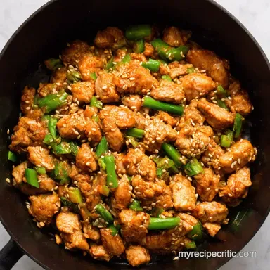 Speedy Sesame Ginger Ground Chicken Stir Fry Recipe Card
