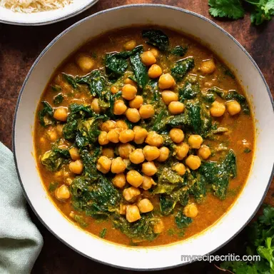 Easy Chickpea Spinach Curry Ready in 40 Minutes Recipe Card
