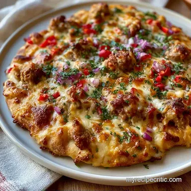 Spicy Italian Sausage Flatbread for 2 Recipe Card