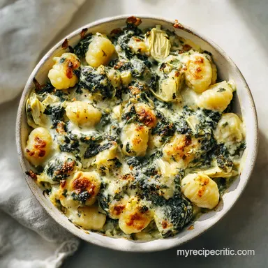 Spinach Artichoke Gnocchi Bake for 4 Servings