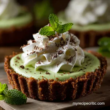 St Patricks Day Desserts: Elegant No-Bake Mint Whiskey Tart Recipe Card