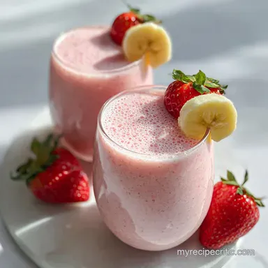 Strawberry Smoothie Recipe with Banana: Velvety Berry Creaminess Recipe Card