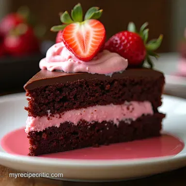 The Ultimate Strawberry Chocolate Cake with Fresh Cream Recipe Card