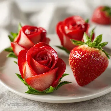 How to Make Strawberry Roses in 20 Minutes Recipe Card