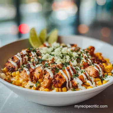 Street Corn Chicken Bowl in 20 Minutes Recipe Card