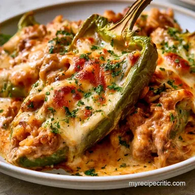 Beef Stuffed Anaheim Peppers Recipe