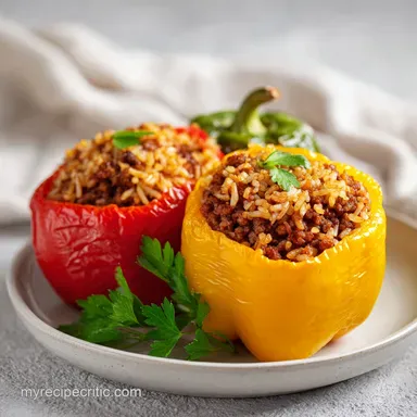 Stuffed Peppers with Rice: 6 Servings