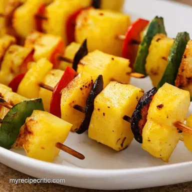 Sunshine Skewers Grilled Pineapple Veggie Kebabs Recipe Recipe Card