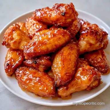 Crispy Sweet and Spicy Wings Recipe Card