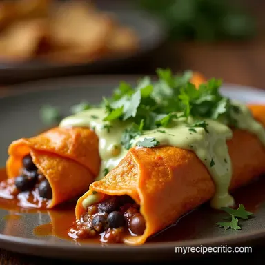 Smoky Black Bean Sweet Potato Enchiladas Recipe Recipe Card