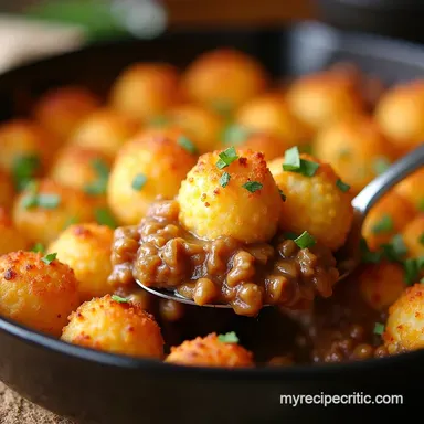 Tater Tot Shepherds Pie Easy Comfort Food Recipe Card