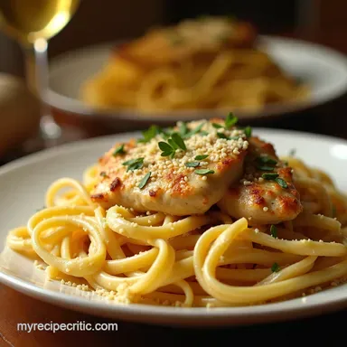 30Minute Creamy Garlic Parmesan Chicken Pasta Recipe Recipe Card