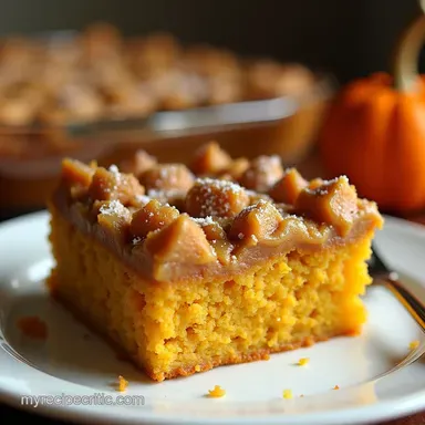 Easy Pumpkin Dump Cake Recipe Pure Autumn Comfort Fast Recipe Card