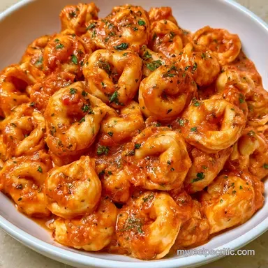 Tortellini Tomato Sauce in 15 Minutes Recipe Card