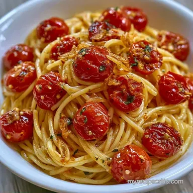 Tuscan Cherry Tomato Pasta for 4 Servings Recipe Card