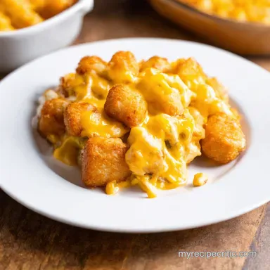 Ultimate Cheesy Tater Tot Casserole Totchos Supreme Recipe Card