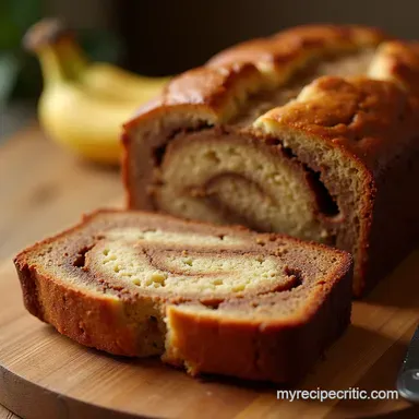 The Golden Loaf Ultimate Cinnamon Swirl Banana Bread Recipe Card