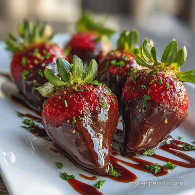 Valentine Strawberries: Shattering Dark Chocolate Shell Recipe Card